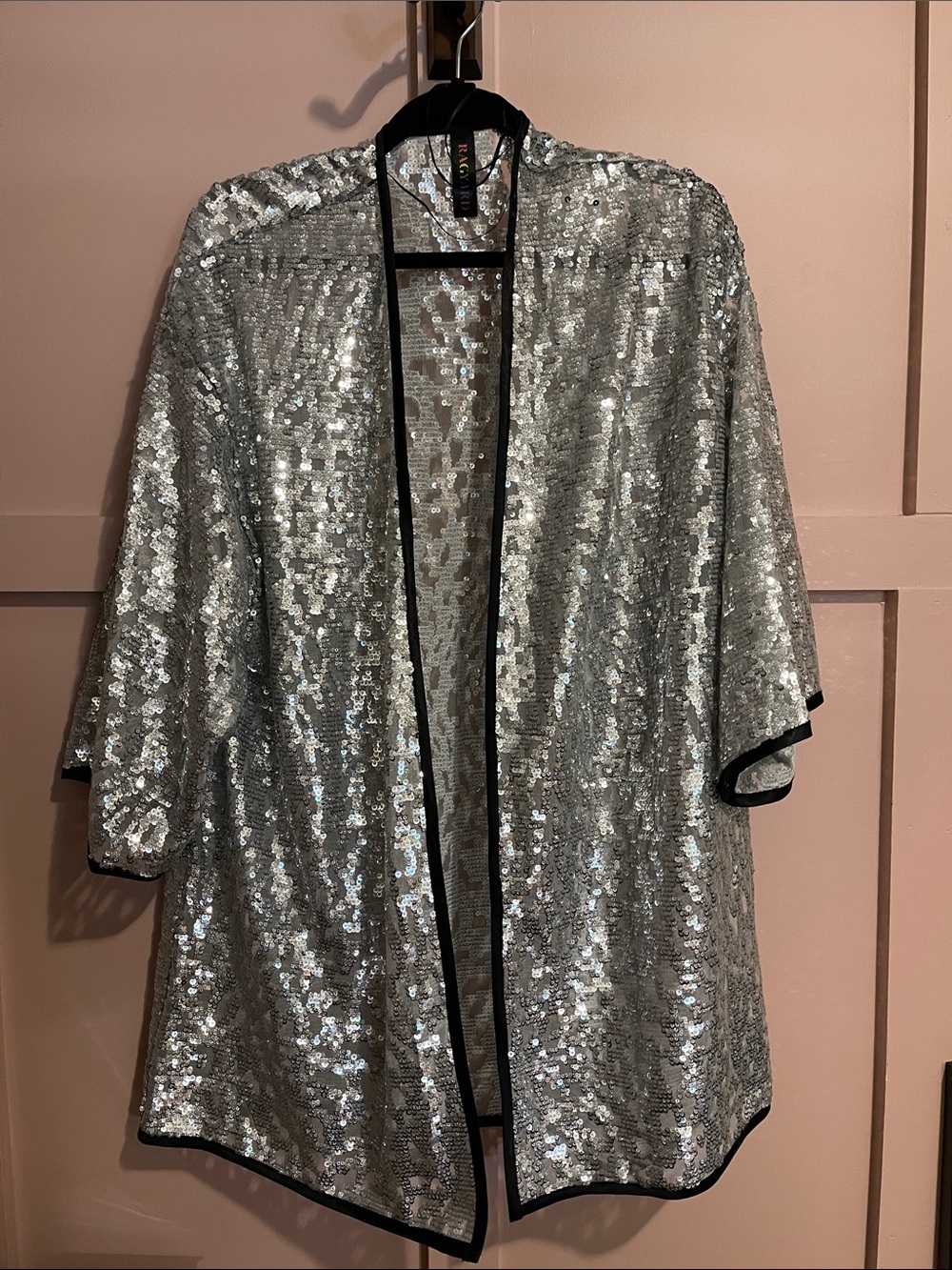 Sequin Kimono Robe - Silver Sparkle Sequins!